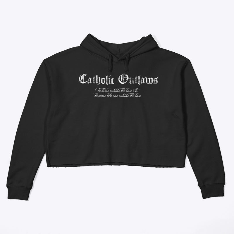 Crop Top Outlaw Hoodie - Black