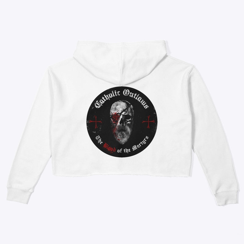 Crop Top Outlaw Hoodie - White